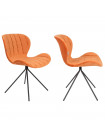 OMG - 2 sillas de diseño en terciopelo naranja