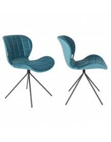 Blue velvet OMG design chair