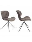 OMG - 2 sedie di design in velluto grigio