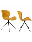 OMG - 2 Design-Stühle in Lederoptik, gelber