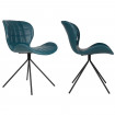 OMG - 2 Design-Stühle in Lederoptik, blauer