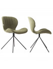 OMG - 2 green fabric dining chairs