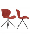 OMG - 2 orange fabric dining chairs