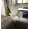 White leather aspect Cocoon chair