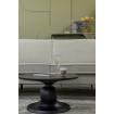 BAROC - Table de salon ronde en bois noir D68