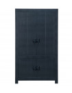 BENSON - Black pine wardrobe with doors