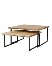Table basse carré bois 80