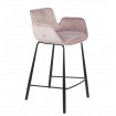 BRIT - Pink velvet counter stool