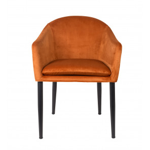 COSY - Orange velvet dining armchair