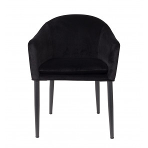 Acogedor sillón de terciopelo negro