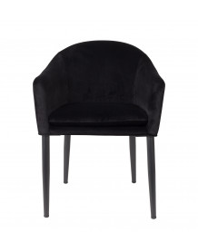 Acogedor sillón de terciopelo negro
