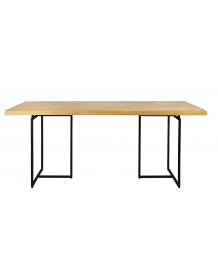 CLASS - Table de repas en bois clair et acier noir L180