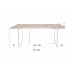 CLASS - Table de repas bois et laiton L180
