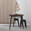 Steel and dark wood bar stool