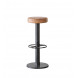 STEEL - Industrial steel and leather bar stool
