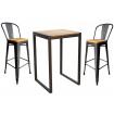 NEVADA - Hoher Tisch und Stühle aus Stahl und Massivholz