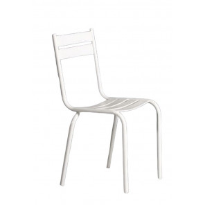 Prity silla de metal lacado blanco