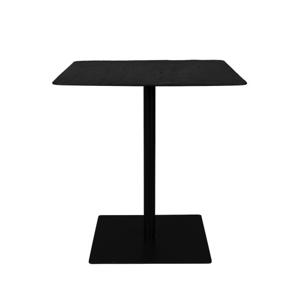 BRAZA - Quadratischer Tisch aus Stahl und schwarzem Kiefernholzfurnier L 70