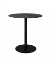 BRAZA - Tavolo da appoggio rotondo in acciaio e legno nero D 75