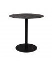 BRAZA - Runder Tisch aus Stahl und schwarzem Holz D 75