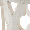 ROUNDY - Mesa de centro redonda de madera blanca envejecida D 81