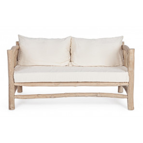 SOYER - Natural tek wood sofa L140