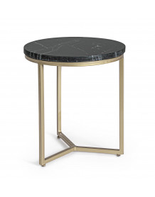 BUBBLE - Table d'appoint ronde en acier et marbre noir