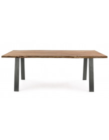 ROBIN - Table de repas en bois et acier L 200