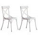 BISTRO - Set di 2 sedie da pranzo vintage in metallo bianco