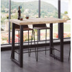 MATIKA - Table haute acier/chêne clair