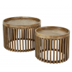 DAKOTA - Set de 2 tables basse rondes en bois