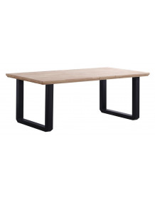MATIKA - Ausziehbarer Esstisch aus Holz und Stahl schwarz