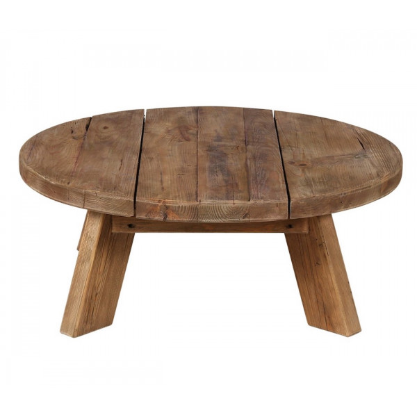 GROENLAND - Round wood coffee table 90