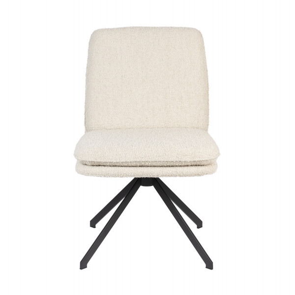 TYLER - Chaise en tissu doudou blanc