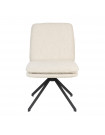 TYLER - Chaise en tissu bouclé blanc