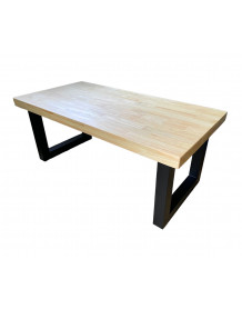  Table basse relevable bois et acier noir L120
