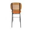 MEMPHIS - Chaise de bar simili cuir orange