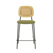 MEMPHIS - PU Leather steel and green wood Dining Chair