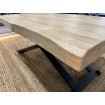 MATIKA 2 - Table basse relevable bois et acier noir L120