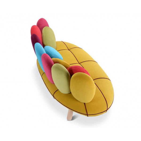 Canapé design multicouleurs Jelly 3 places jaune 