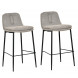 MGM - 2 Clear Gray fabric bar chairs