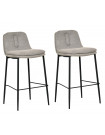 MGM - 2 Clear Gray fabric bar chairs