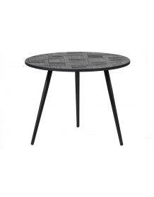 LEO - Table basse ronde en teck noir D 58