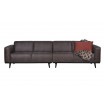 STATEMENT - Taupe rib fabric 4 seaters sofa