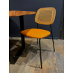 MEMPHIS - Chaise de repas simili cuir orange