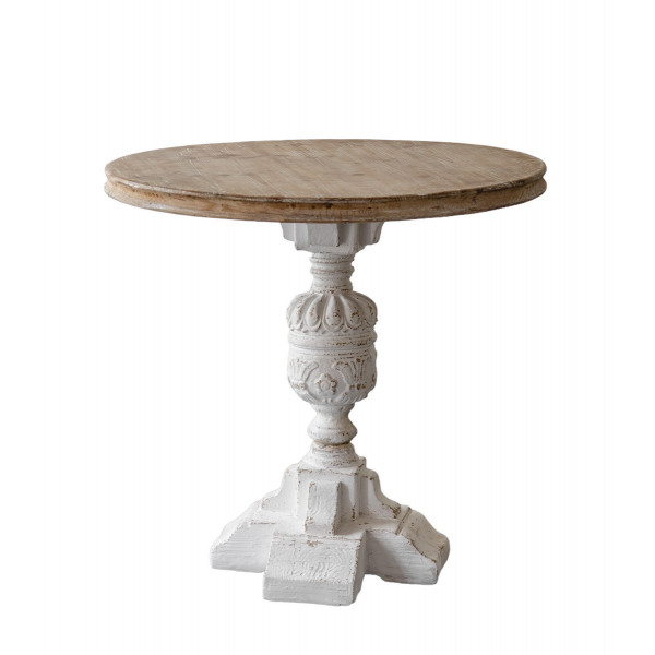 VICTORIA - Round White Pine Wood Table