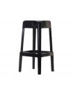 RUBIK - Elegant glossy black bar stool