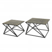 METALLICA - Set de 2 tables basses carrées en acier noir et bronze