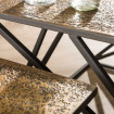 METALLICA - Set de 2 tables basses carrées en acier noir et bronze