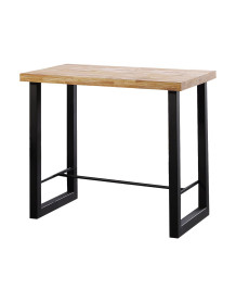 Table haute 120 cm acier/bois clair